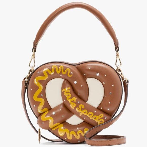 Kate Spade Big Apple NYC 3D Pretzel Crossbody Bag, Brown Women's Hanfbag - Picture 2 of 8